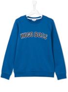 Boss Kids Logo Embroidered Sweatshirt, Boy's, Size: 14 Yrs, Blue