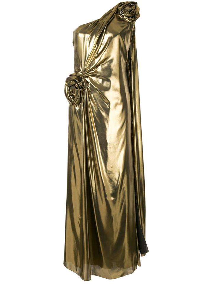 Ingie Paris One Shoulder Dress - Gold