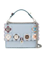 Fendi Medium Floral Embellished Kan I Handbag - Blue