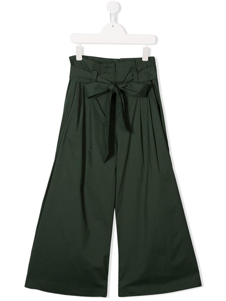 Monnalisa Teen Wide Leg Trousers - Green