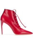 Miu Miu Lace-up Ankle Boots - Red