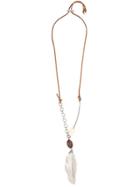Marni Embellished Leaf Necklace - Silver