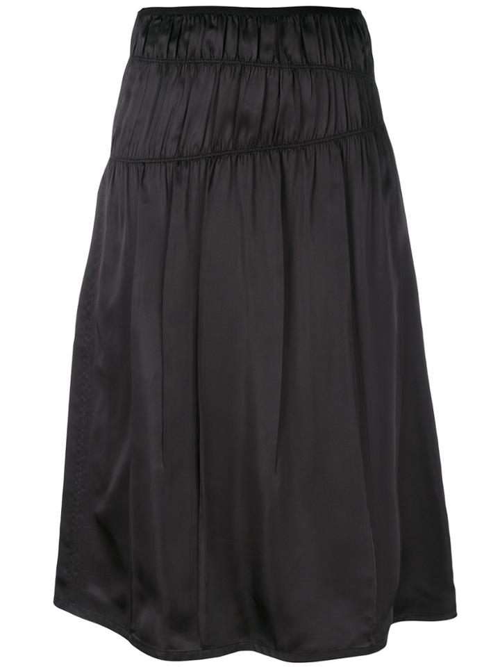 Helmut Lang Ruched Skirt - Black