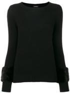 Simonetta Ravizza Panelled Sleeve Sweater - Black