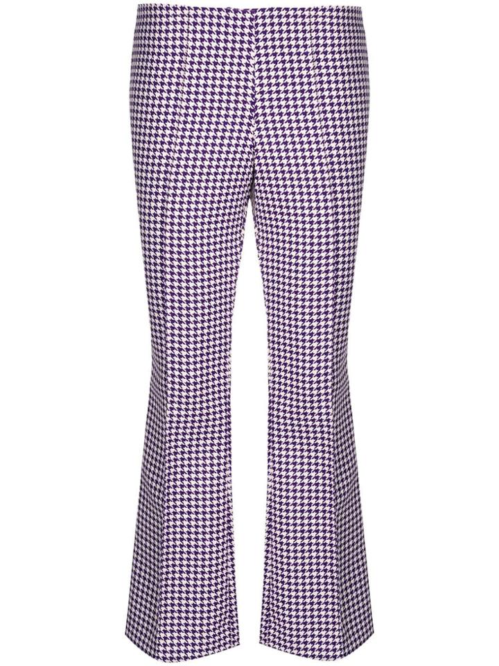 Erika Cavallini Cropped Check Trousers - Purple