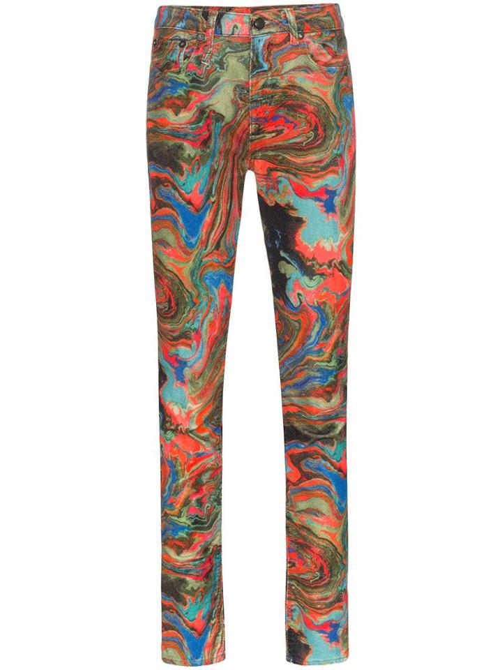 R13 X Alison Mosshart Marbled Jeans - Red