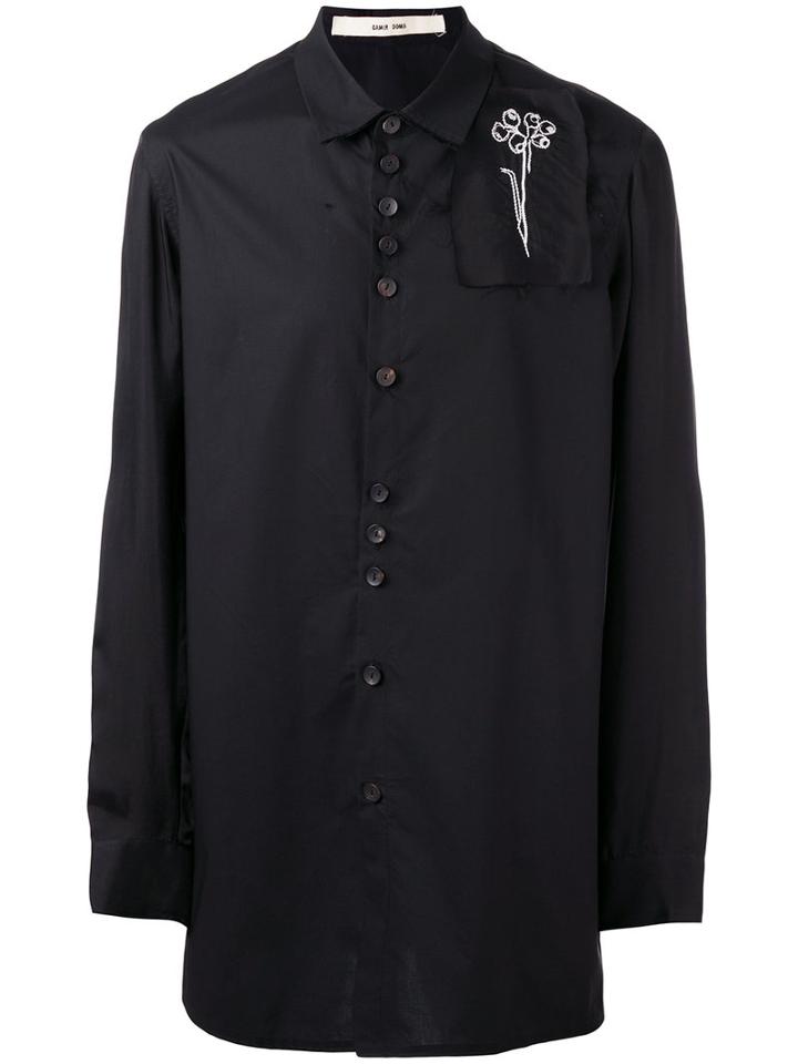 Damir Doma Embroidered Patch Shirt, Men's, Size: Small, Black, Cotton/cupro