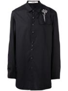 Damir Doma Embroidered Patch Shirt, Men's, Size: Small, Black, Cotton/cupro