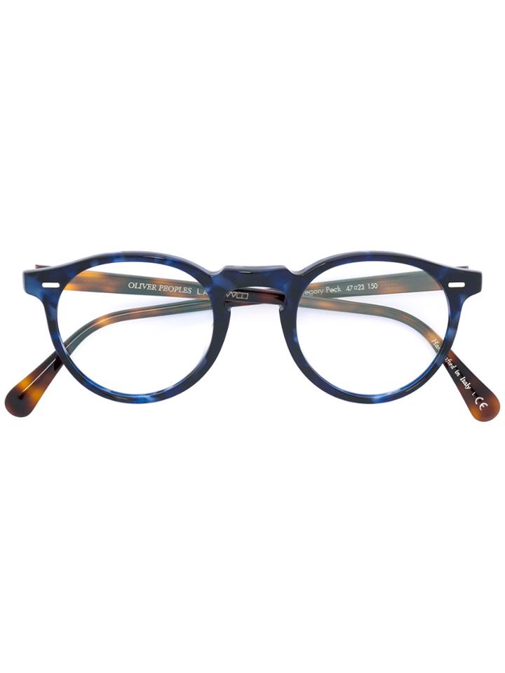 Oliver Peoples Gregory Peck Round Frame Glasses - Blue