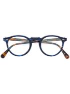 Oliver Peoples Gregory Peck Round Frame Glasses - Blue