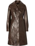 Burberry Lambskin Coat With Detachable Cropped Gilet - Brown