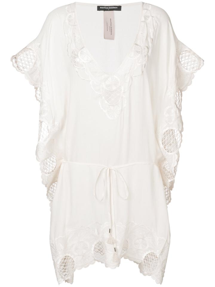 Marlies Dekkers La Flor Scalloped Belted Kaftan - White