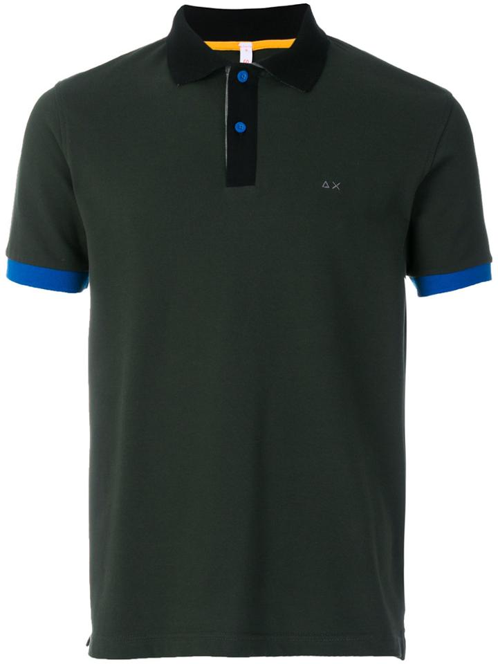Sun 68 Logo Embroidered Polo Shirt - Green