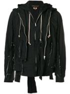 Comme Des Garçons Homme Plus Hooded Deconstructed Jacket - Black