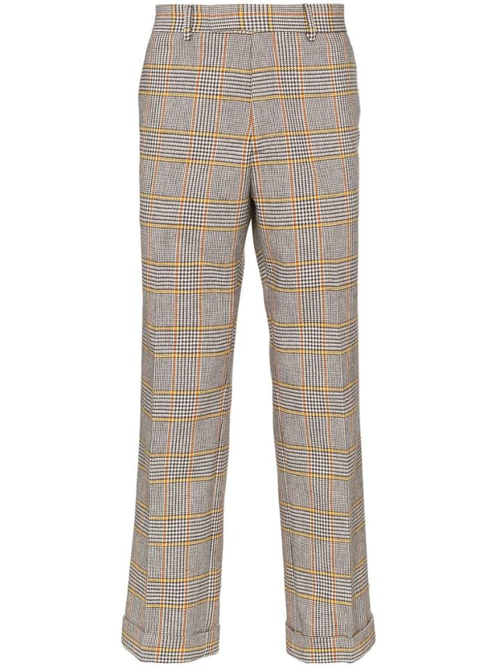 Gucci Check Print Tailored Trousers - Neutrals