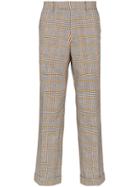 Gucci Check Print Tailored Trousers - Neutrals
