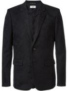 Saint Laurent Camouflage Jacquard Blazer, Men's, Size: 50, Black, Silk/wool