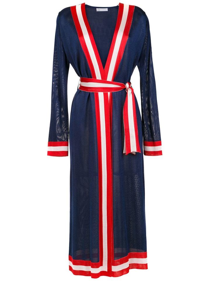 Nk Belted Long Cardigan - Blue