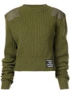 Proenza Schouler Pswl Care Label Patch Crewneck Sweater - Green