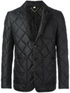 Burberry Quilted Single Breasted Blazer, Men's, Size: 50, Black, Polyamide/viscose/acetate