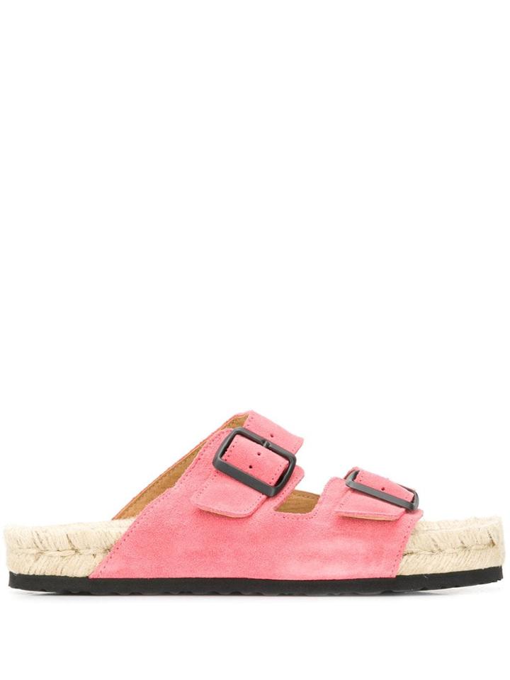 Manebi Double Buckle Sandals - Pink