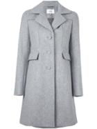 Carven Single Breasted Coat, Women's, Size: 40, Grey, Acetate/viscose/virgin Wool/polyimide