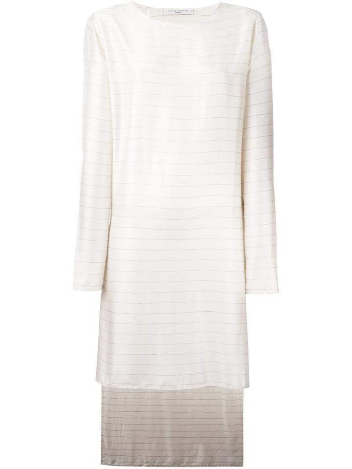 Lucio Vanotti Striped Shift Dress, Women's, Size: 1, White, Viscose/silk