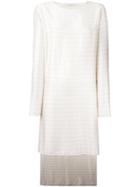 Lucio Vanotti Striped Shift Dress, Women's, Size: 1, White, Viscose/silk