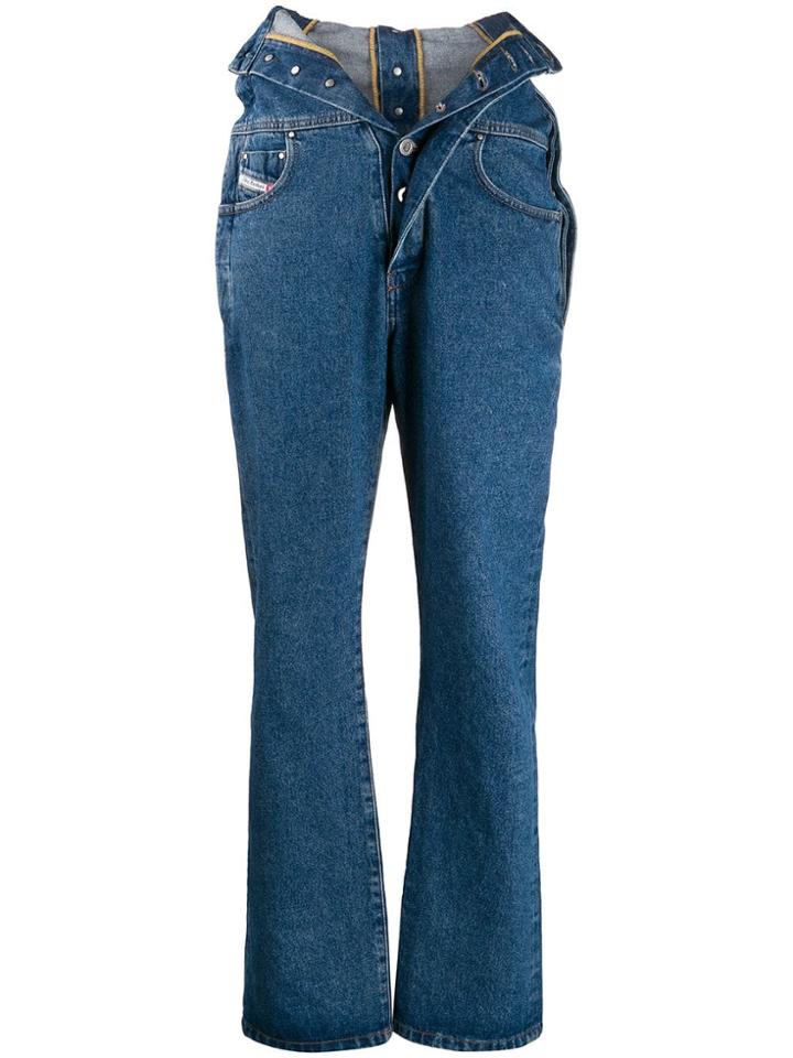 Diesel Red Tag Foldover Waist Jeans - Blue
