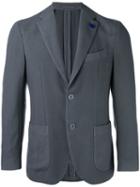 Lardini Patch Pocket Blazer, Men's, Size: 52, Grey, Polyester/cashmere