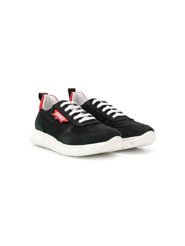 Dsquared2 Kids Teen Maple Leaf Logo Sneakers - Black