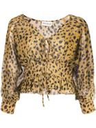 Nicholas Leopard Print Fitted Blouse - Yellow