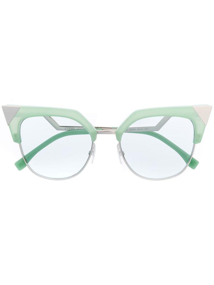 Fendi Eyewear Cat Eye Sunglasses - Green