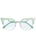 Fendi Eyewear Cat Eye Sunglasses - Green