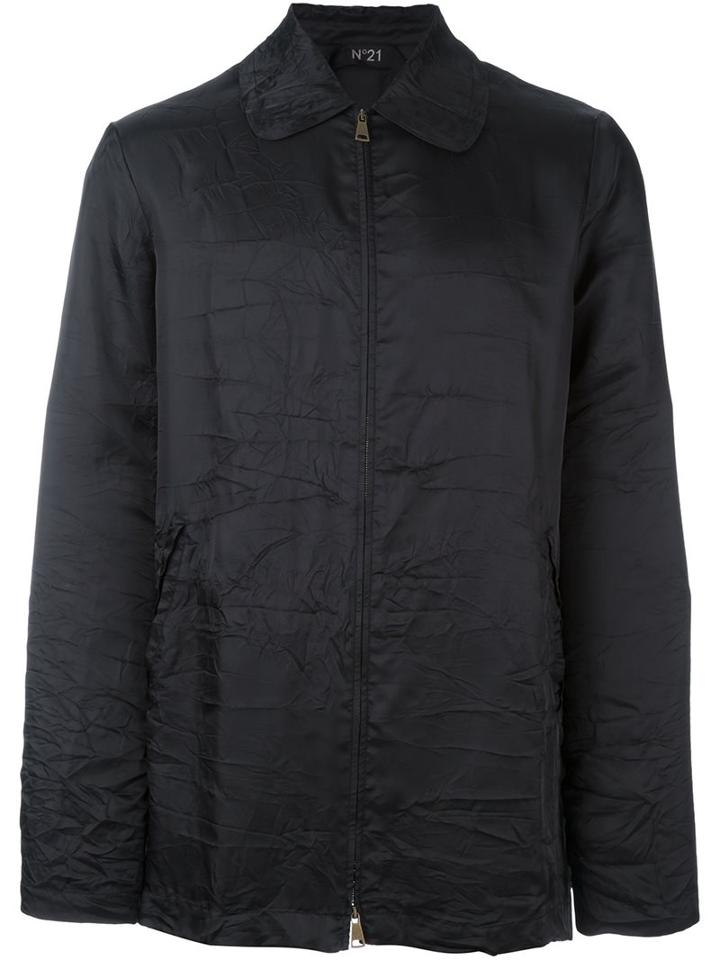 No21 Zipped Jacket, Men's, Size: 50, Black, Viscose