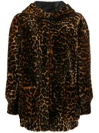 Sandro Paris Catty Leopard-print Coat - Brown