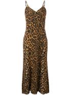 Miu Miu Leopard Print Dress - Brown