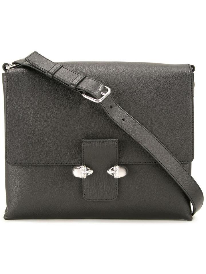 Alexander Mcqueen Twin Skull Satchel, Women's, Black, Buffalo Leather