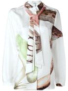 Loewe Printed Blouse, Women's, Size: 40, White, Silk