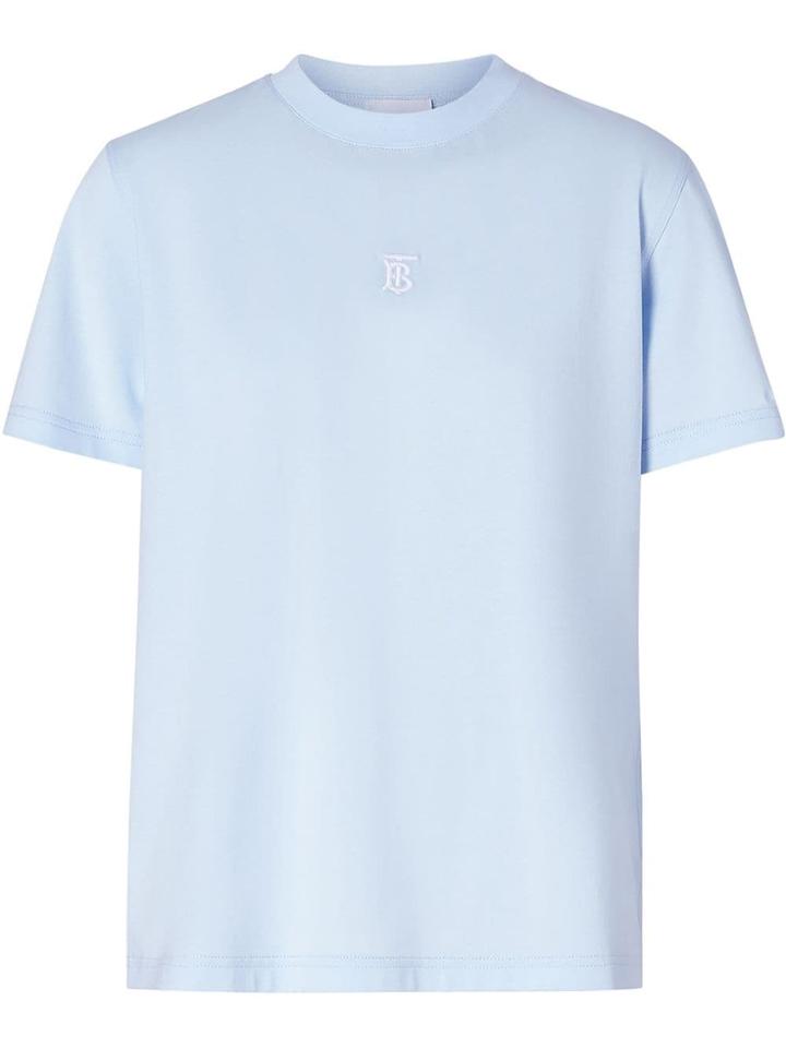 Burberry Monogram Motif Cotton T-shirt - Blue