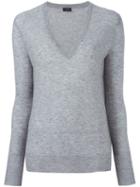 Joseph V-neck Sweater, Women's, Size: Xl, Grey, Cashmere