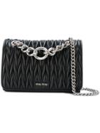 Miu Miu Chevron Shoulder Bag - Black