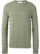 Ami Alexandre Mattiussi Striped Jumper, Men's, Size: Small, Green, Merino