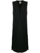 Edward Achour Paris Scalloped Sleeveless Coat - Black