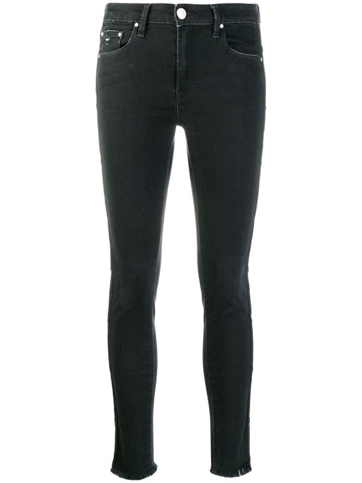 Don't Cry Side Stripe Skinny Jeans - Black