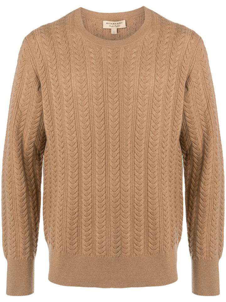 Burberry Cable Knit Jumper - Neutrals