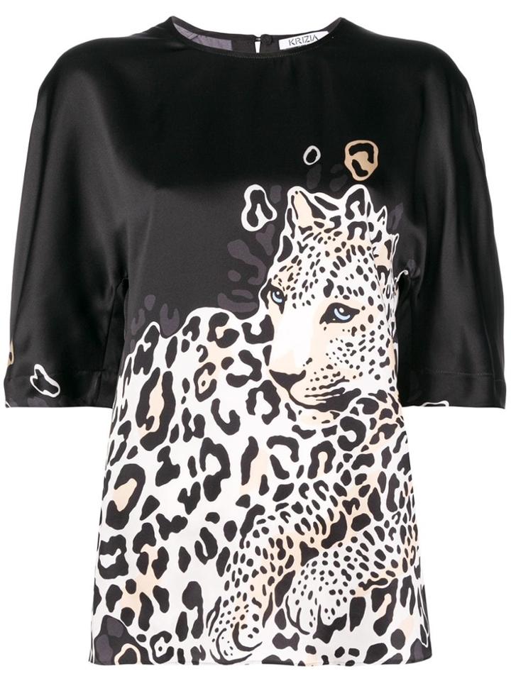Krizia Printed Leopard Tee - Black