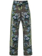 F.r.s For Restless Sleepers Floral Cropped Trousers - Metallic