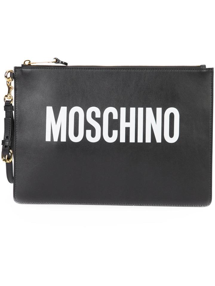 Moschino Logo Clutch - Black