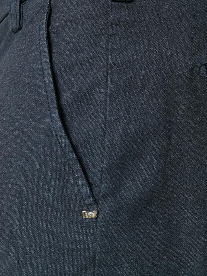 Entre Amis Cropped Tapered Trousers - Blue